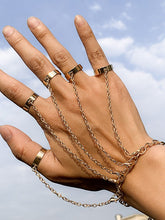 Abnehmbares Fingerring-Kettenarmband für Herren